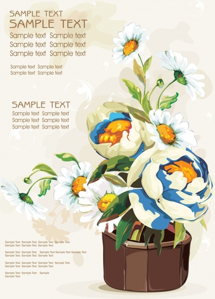 432x600 Gouache Flower Pots Vector Free Vector In Encapsulated Postscript