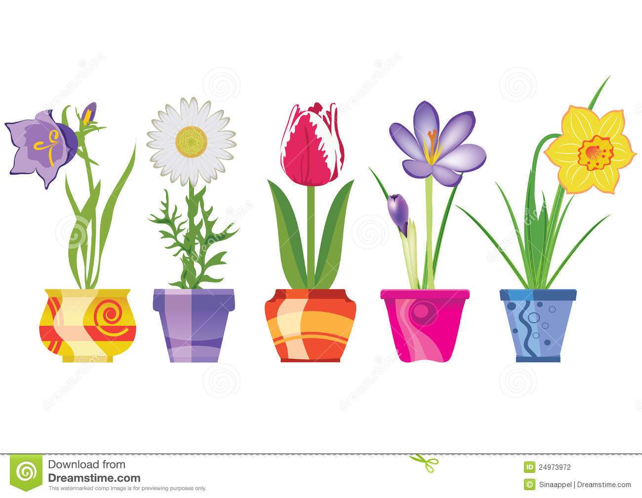 1300x1009 Spring Flowers Pots Vector Ill The Hilltop Inn