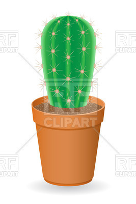 267x400 Domestic Cactus In Flower Pot Vector Image Of Plants And Animals