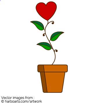 335x355 Download Heart Plant In Pot Vector Graphic