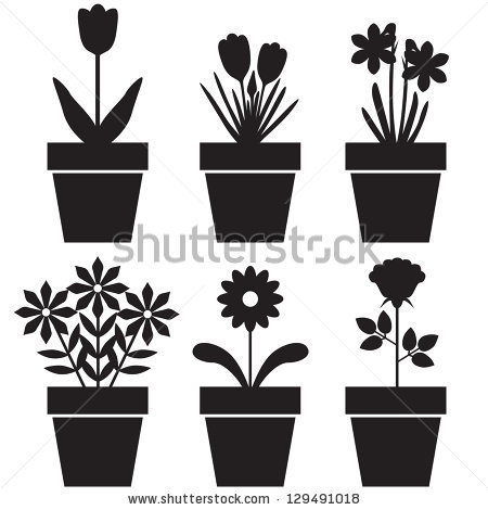 450x470 Flower Pot Silhouette