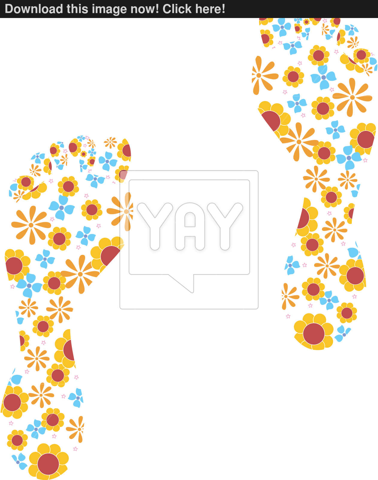 1261x1600 Flower Power Footprints Vector Vector