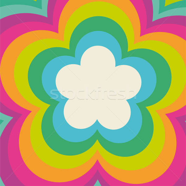 600x600 Rainbow Flower Power Vector Illustration