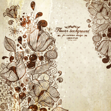 368x368 Vintage Flower Power Background Free Vector Download