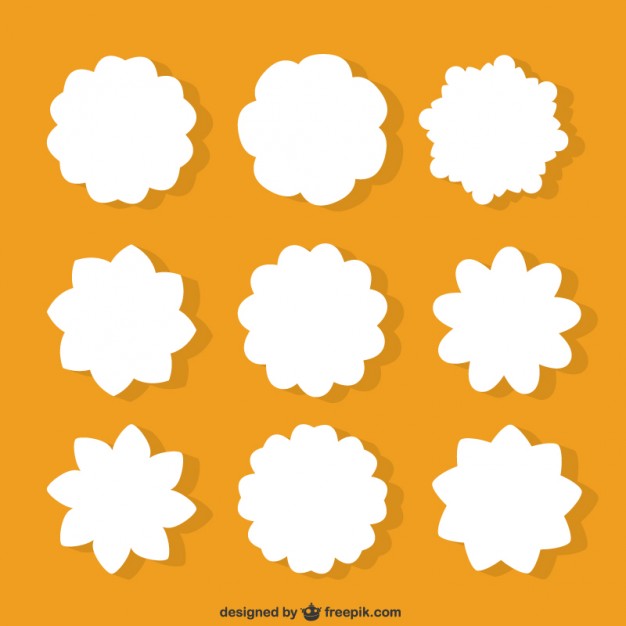 626x626 White Flowers Shapes Vector Free Download