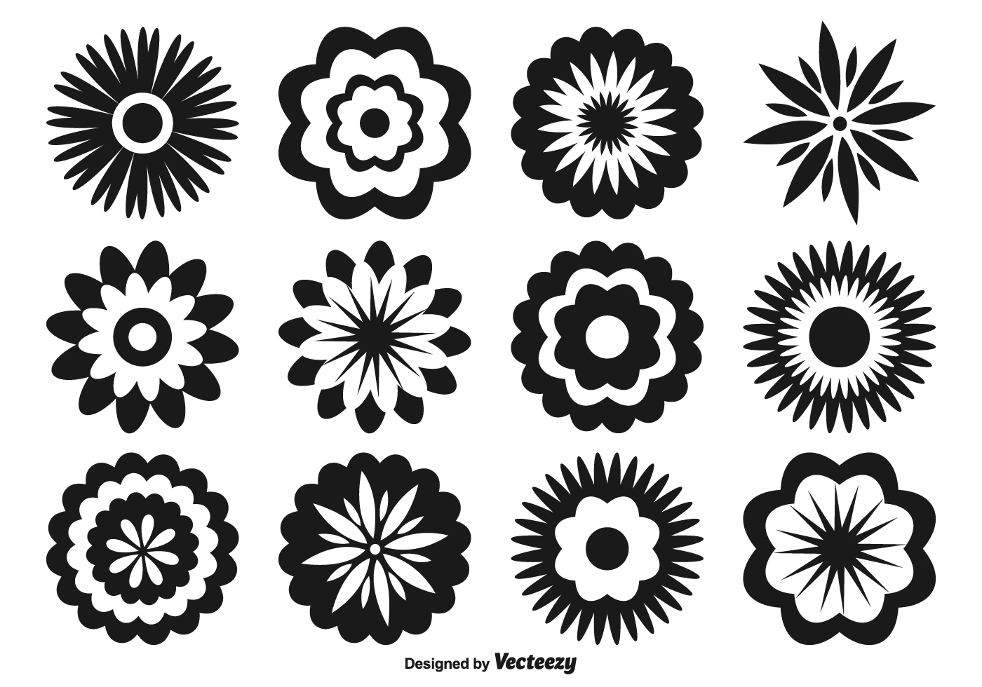 1400x980 Assorted Flower Shapes Vector Free Vector Download