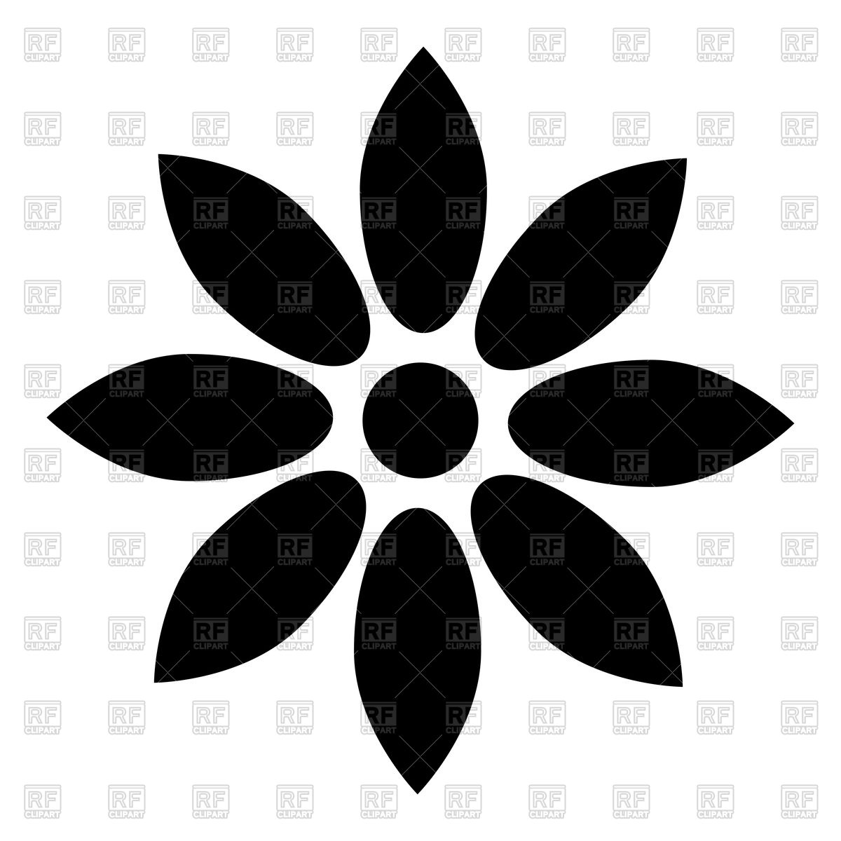 Flower Silhouette Vector Image Of Objects 1200x1200 Flower Silhouette Vector Image Of Objects