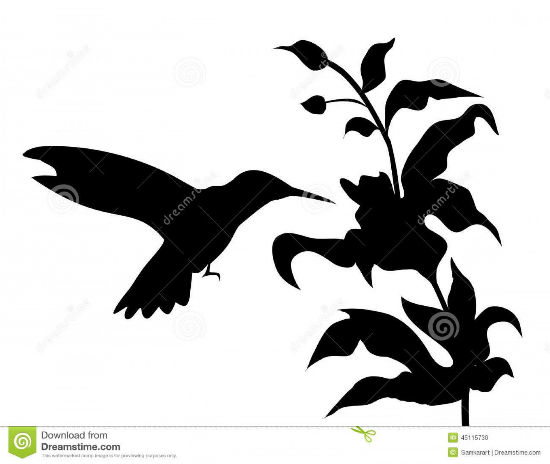 Stock Illustration Hummingbird Flowers Silhouette Vector 1872x1579 Stock Illustration Hummingbird Flowers Silhouette Vector