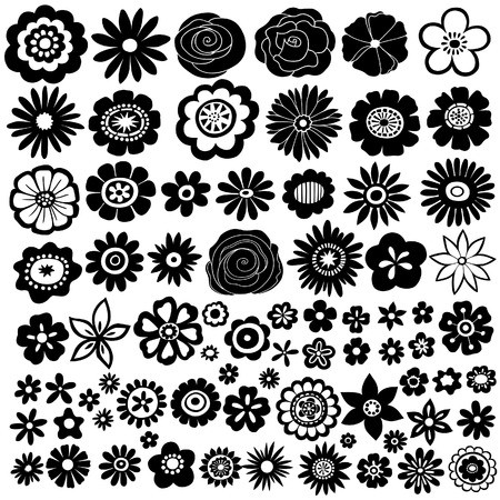 Flower Silhouette Vector Illustration Set Royalty Free Vector 450x450 Flower Silhouette Vector Illustration Set Royalty Free Vector