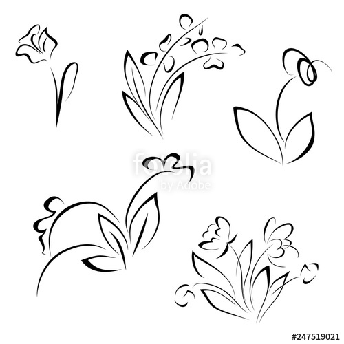 Abstract Flowers Sketch, Vector Stock Image And Royalty Free 500x500 Abstract Flowers Sketch, Vector Stock Image And Royalty Free
