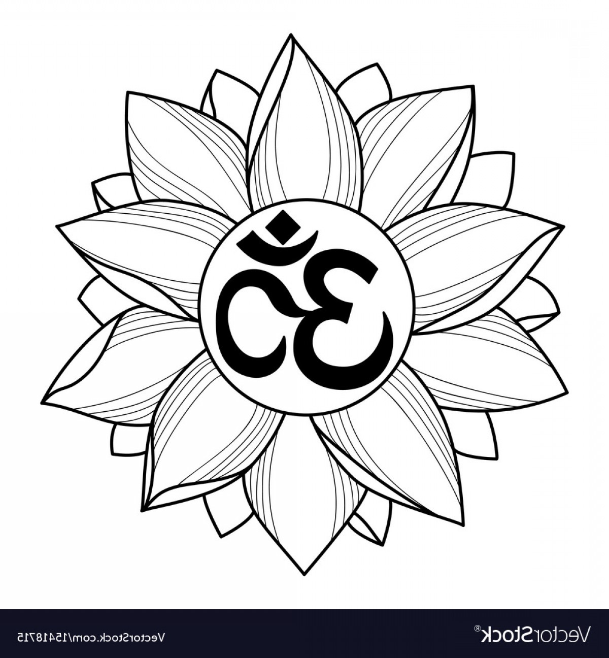 1200x1296 Om And Lotus Tattoo Vector Catchsplace