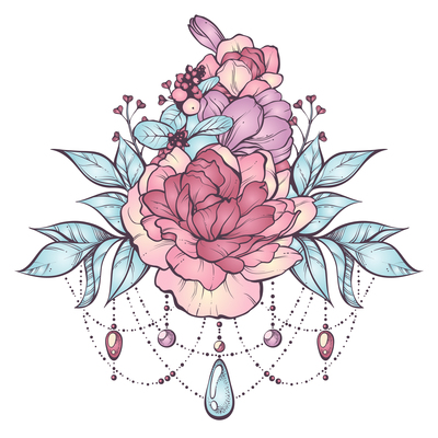 400x400 Page Flower Tattoo On Curated Vector Illustrations, Stock