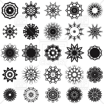 400x400 Set Of Different Tribal Rosettes Tattoo Vector Image Of Objects