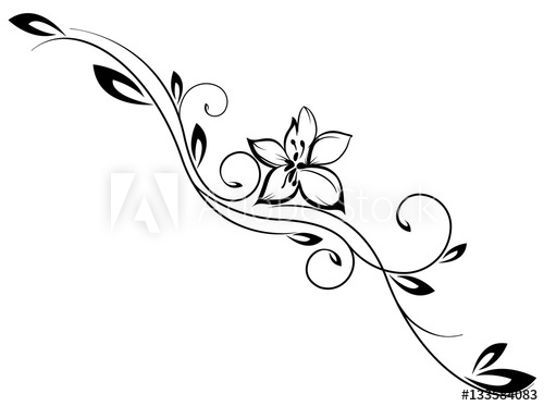 500x373 Flower Swirl Design Tattoo Vector