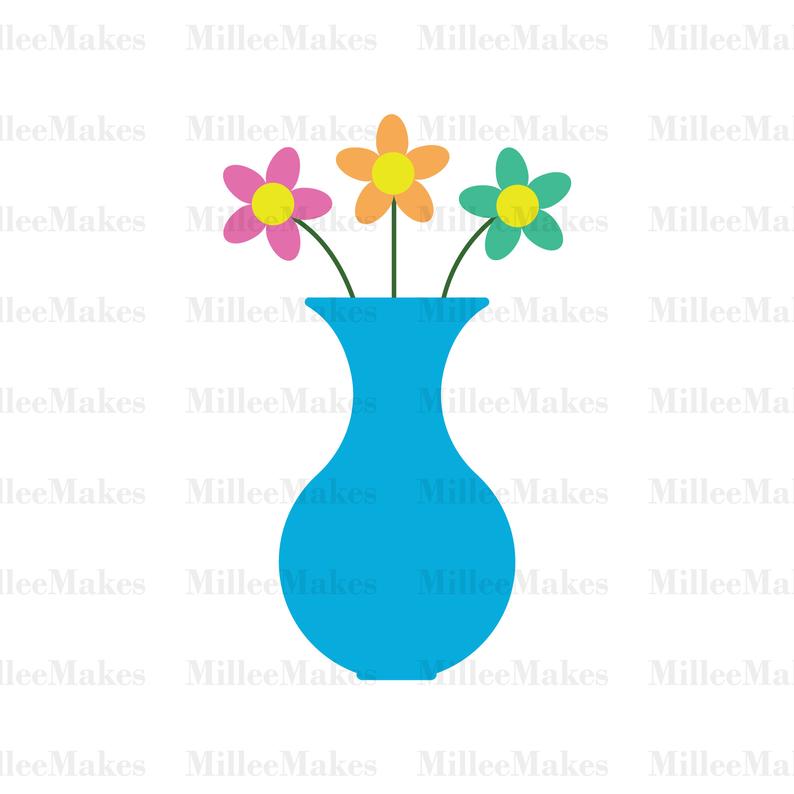 794x794 Flower Vase Vector Flowers Nature Clipart Htv Etsy