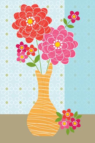327x490 Zinnias In Vase Vector Graphic Placement