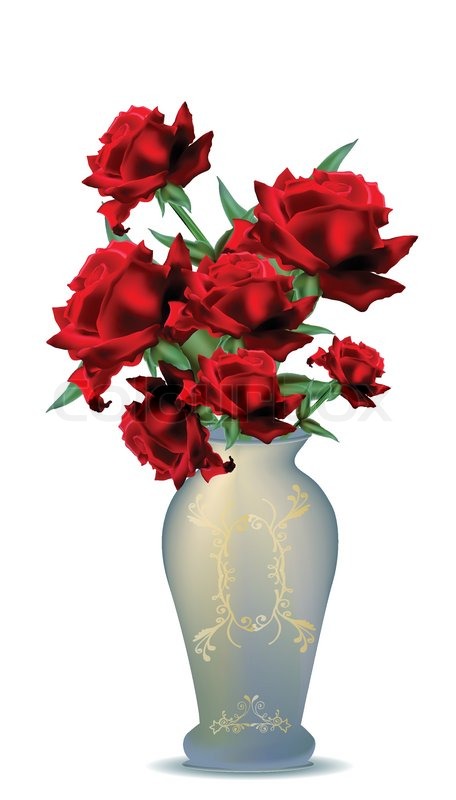 456x800 Beautiful Flower Vase Filled With Red Stock Vector Colourbox