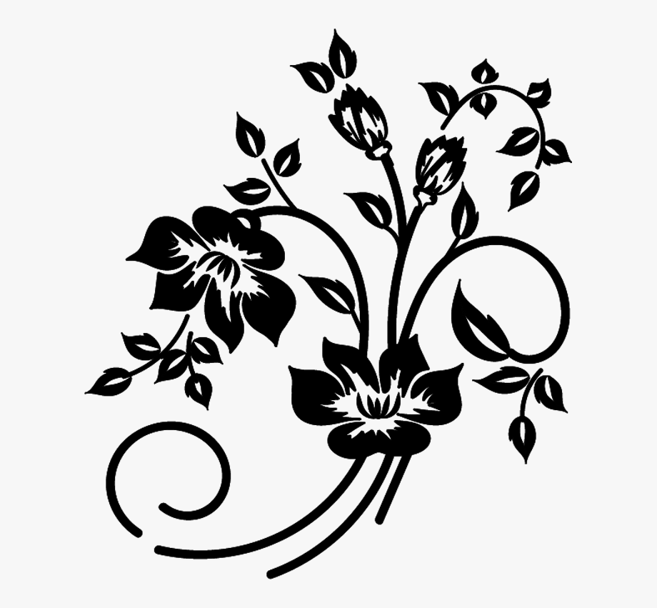 920x851 Flower Vector Black And White