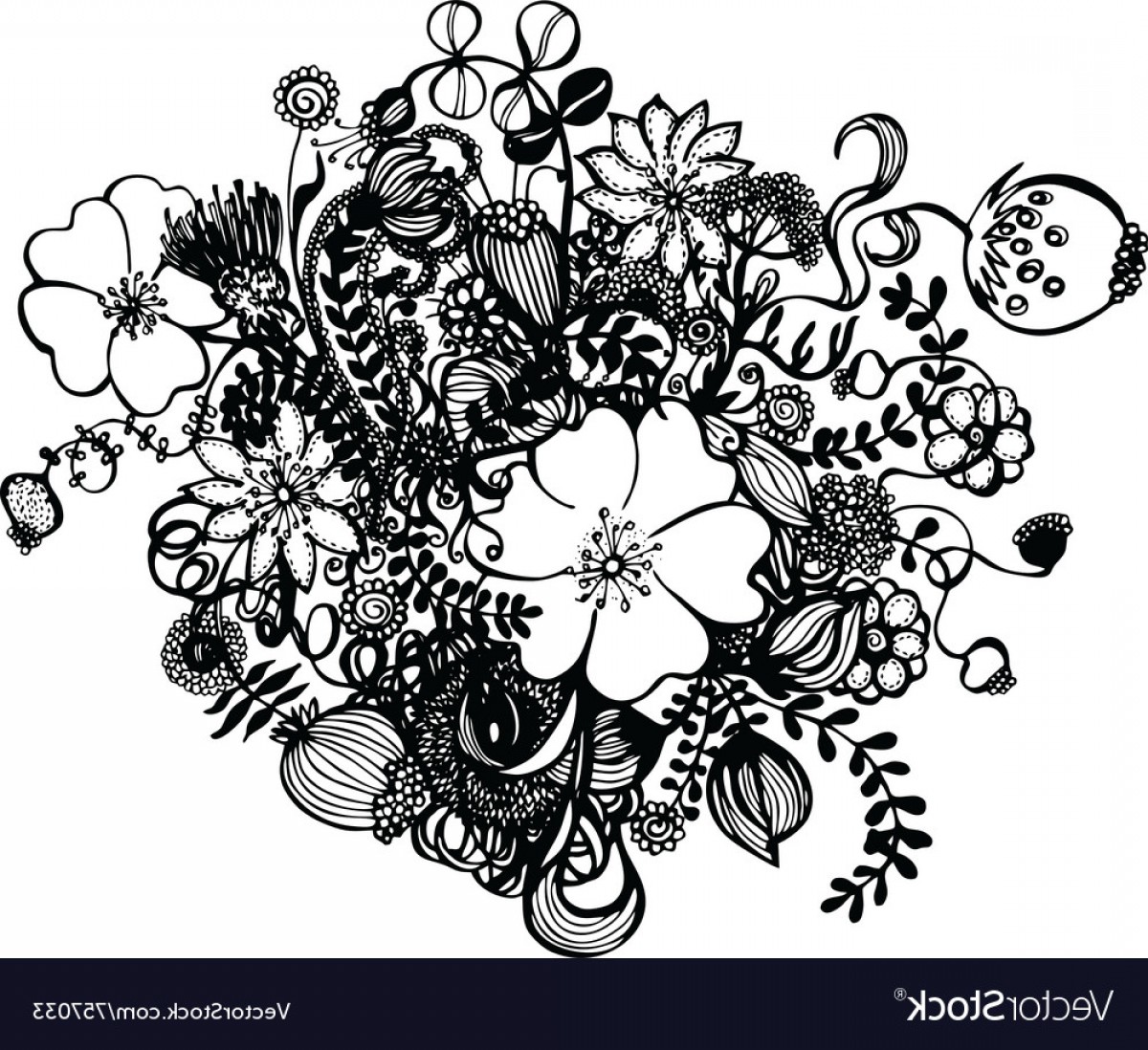 1200x1098 Black And White Flowers Vector Soidergi