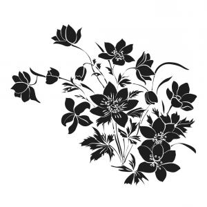 300x300 Stock Illustration Spring Flowers Vector Black Silhouettes Tulips