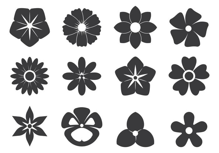 700x490 Black Cutout Symbols Of Flowers
