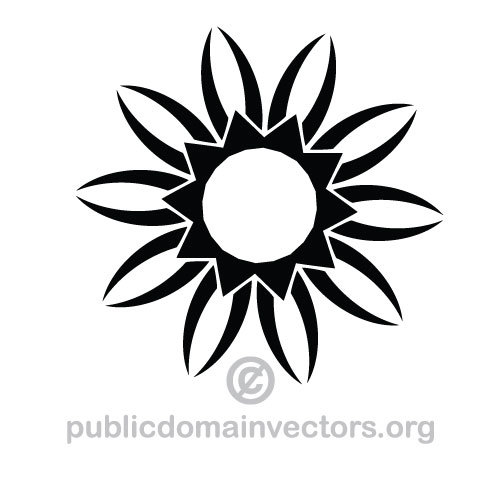 Black Flower Vector Image 500x500 Black Flower Vector Image