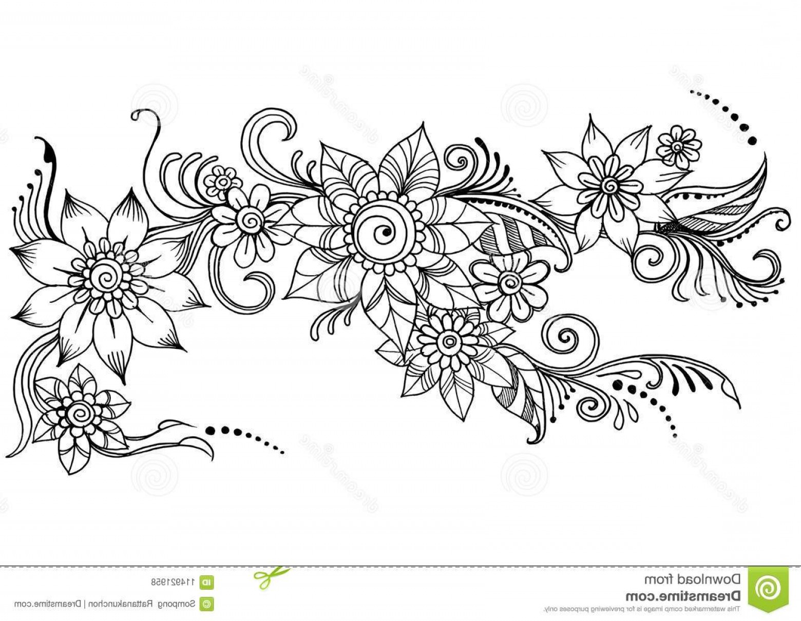 Doodle Art Flowers Zentangle Abstract Flower Vector Illustration 1560x1210 Doodle Art Flowers Zentangle Abstract Flower Vector Illustration