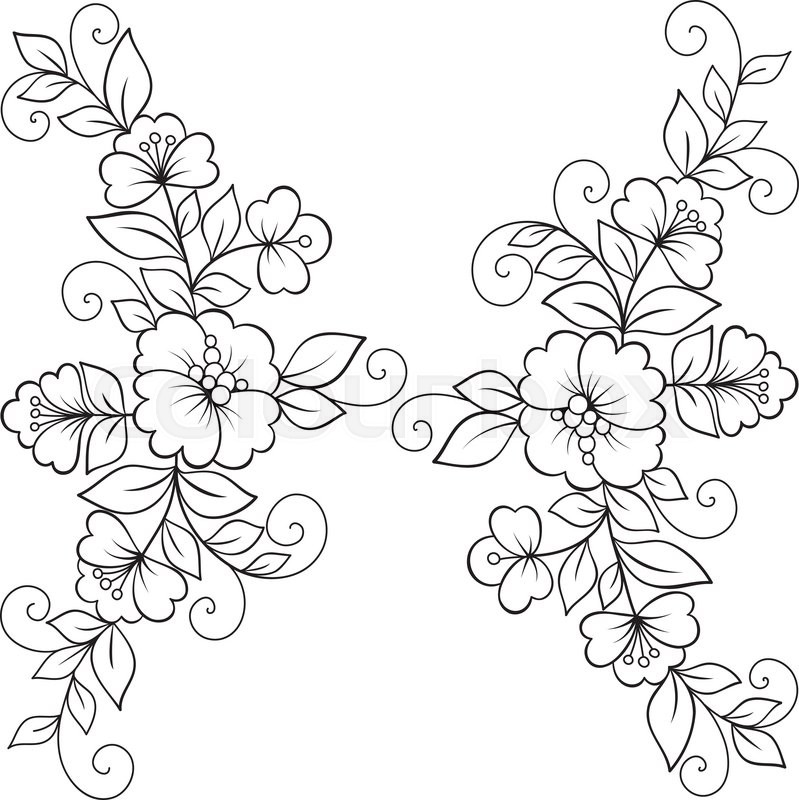 Flower Vector Ornament Frame Black Stock Vector Colourbox 799x800 Flower Vector Ornament Frame Black Stock Vector Colourbox