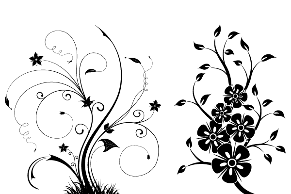 600x400 Free Floral Swirls Vector Illustrator
