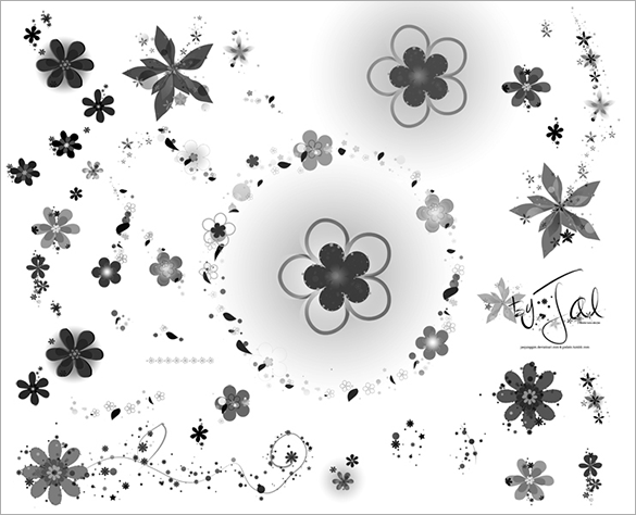 585x474 Floral Photoshop Brushes