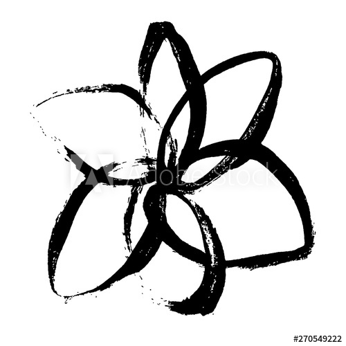 500x500 Ink Vector Brush Stroke Flower Vector Illustration Grunge