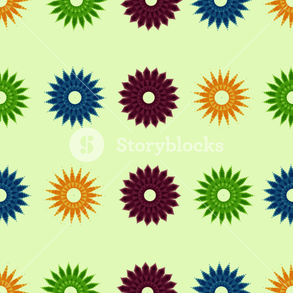1000x1000 Pixel Ornament Pattern Brush, Flower Vector Set Royalty Free Stock