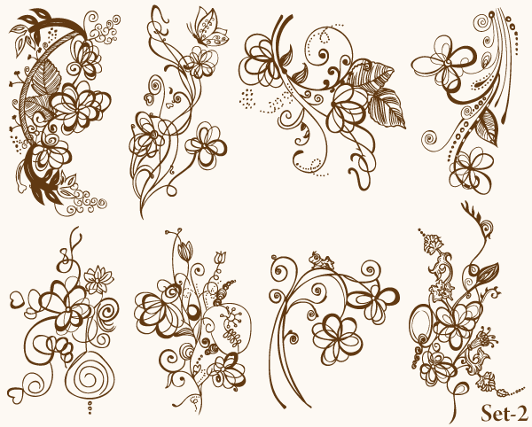 600x482 Floral Vector Illustrator Set Vector Photoshop Brushes