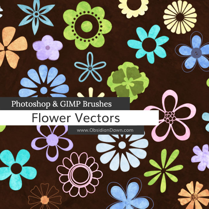 700x700 Flower Vectors Photoshop And Gimp Brushes