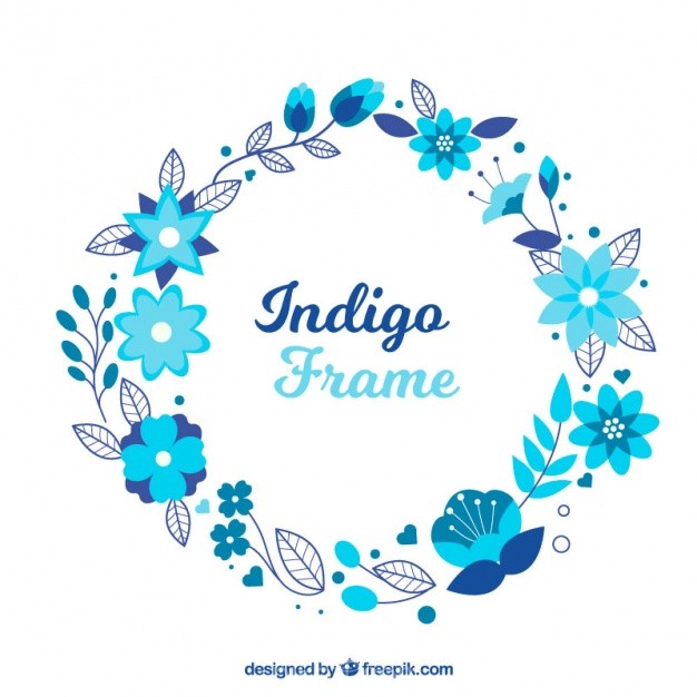 626x626 Minimalist Frame With Blue Flowers Vector Free Download