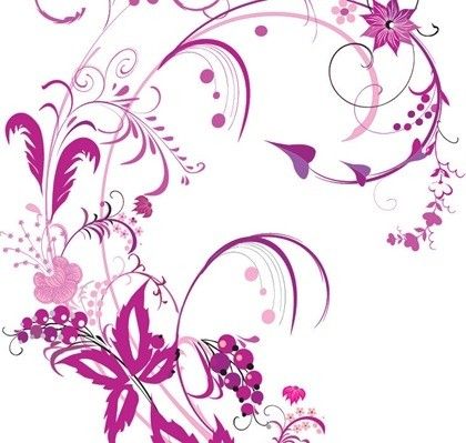 420x399 Free Vector Graphic Purple Swirls And Flowers Graphics