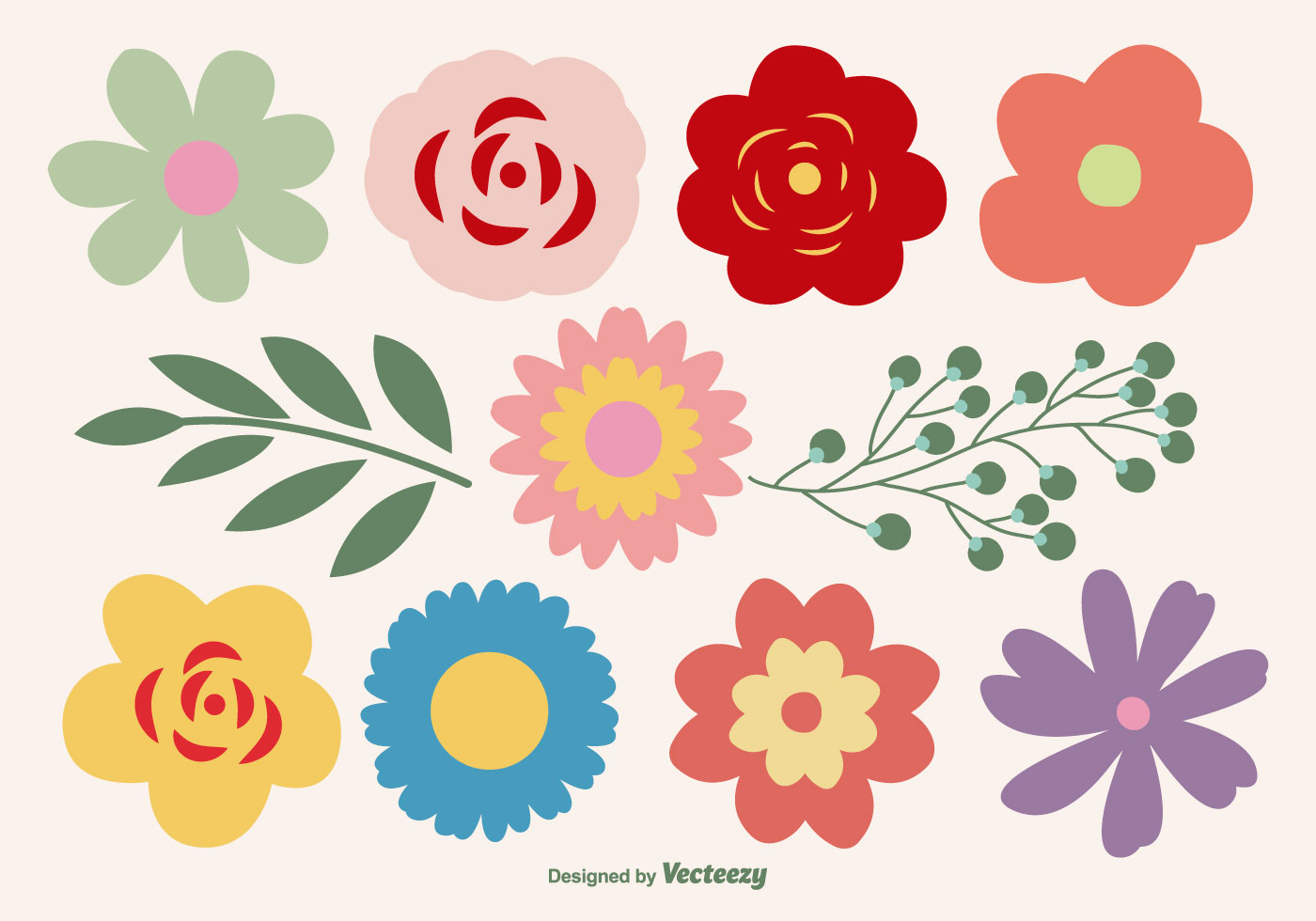 1400x980 Flowers Free Vector Art
