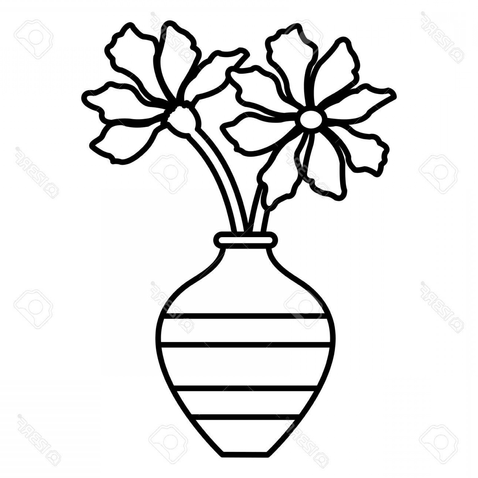 1560x1560 Vase With Flower Vector Graphic Savoyuptown