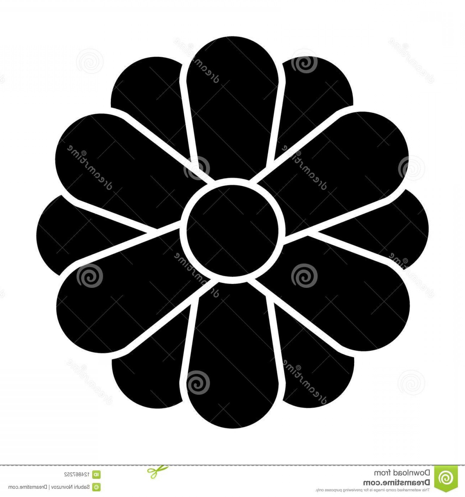 1560x1668 Flower Solid Icon Simple Flower Vector Illustration Isolated White