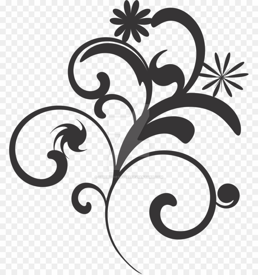 900x960 Flower Vector Png Black And White Floral Design Flower Clipart
