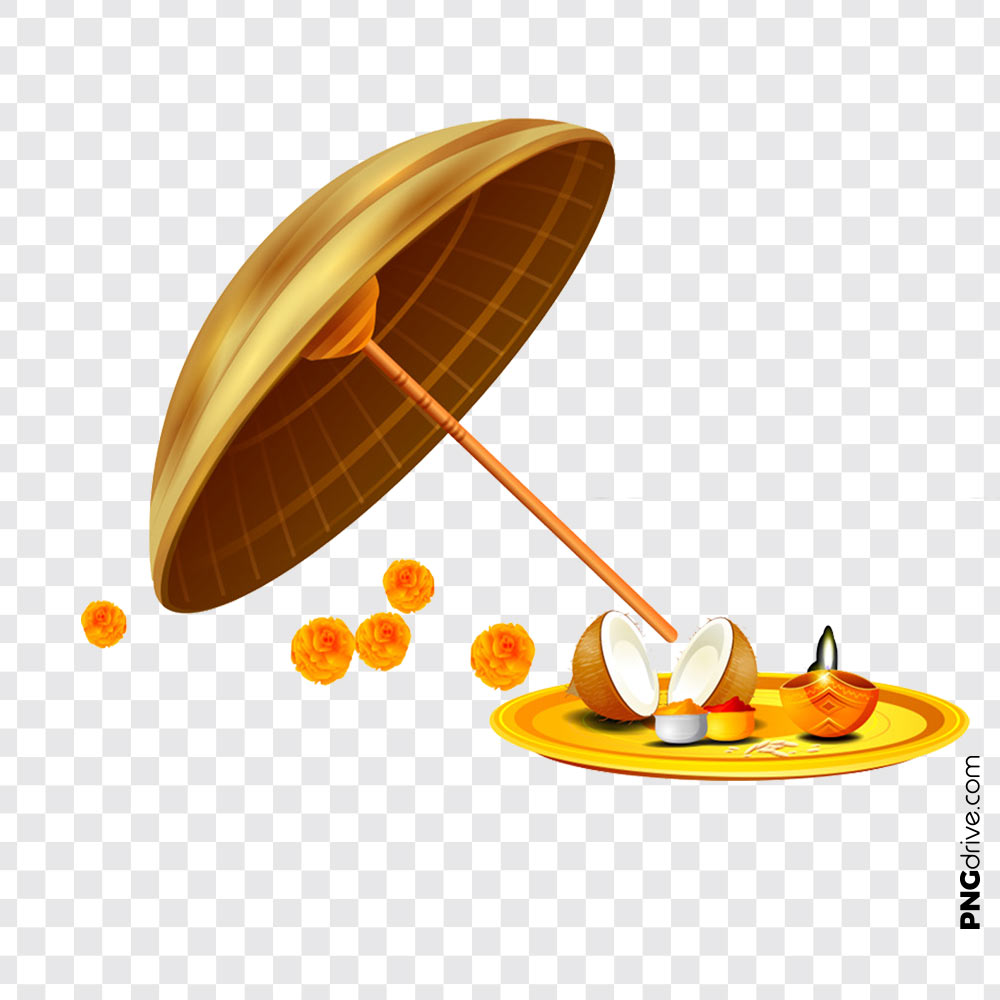 1000x1000 Maveli Olakkuda With Flower Vector Png Image