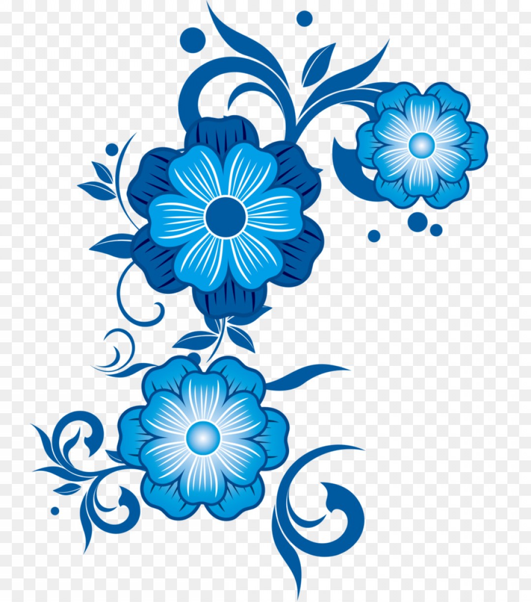 1080x1224 Png Flower Blue Pattern Blue Flower Vector Cqrecords