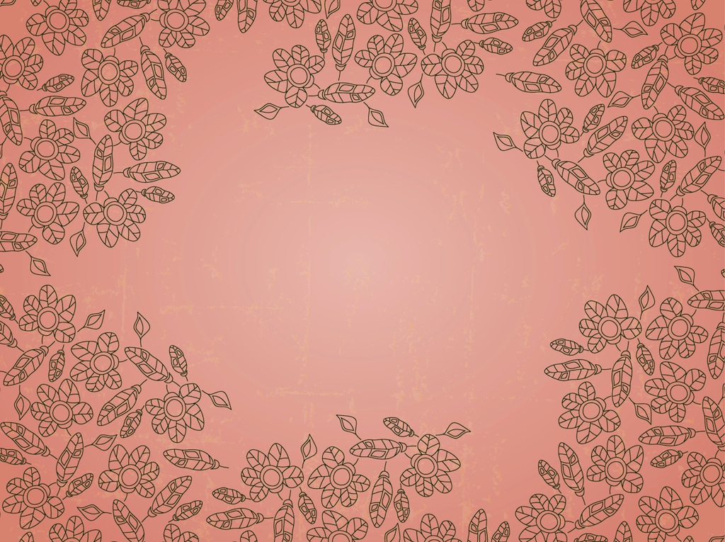 1024x765 Outline Flowers Vector Art Graphics