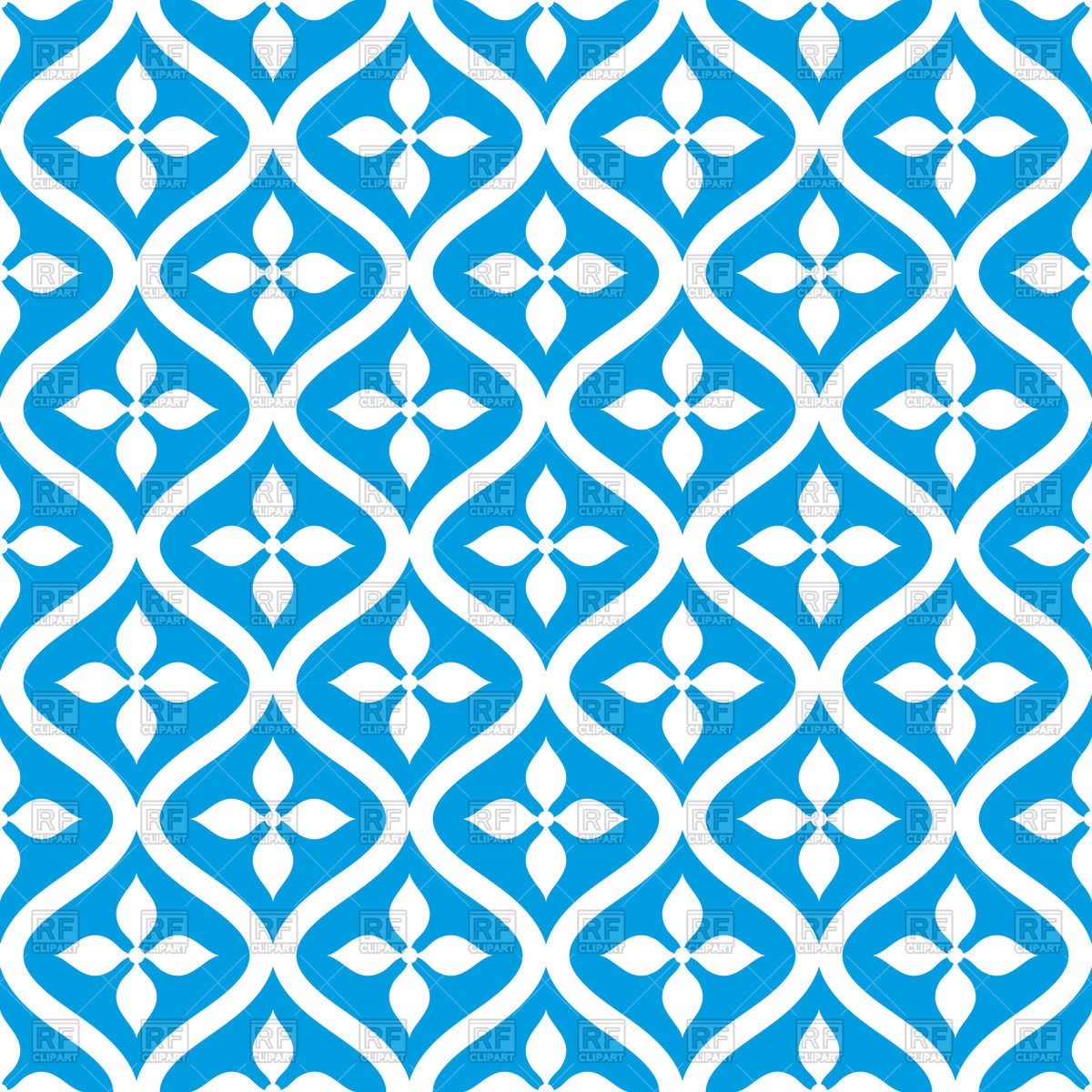 1200x1200 Seamless Wavy Wallpaper With Abstract Flowers Vector Image