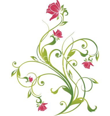 380x400 Floral Vine Graphic Vector Wedding Flower Art, Floral