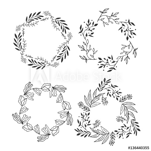500x500 Hand Drawn Vine Flower Vector