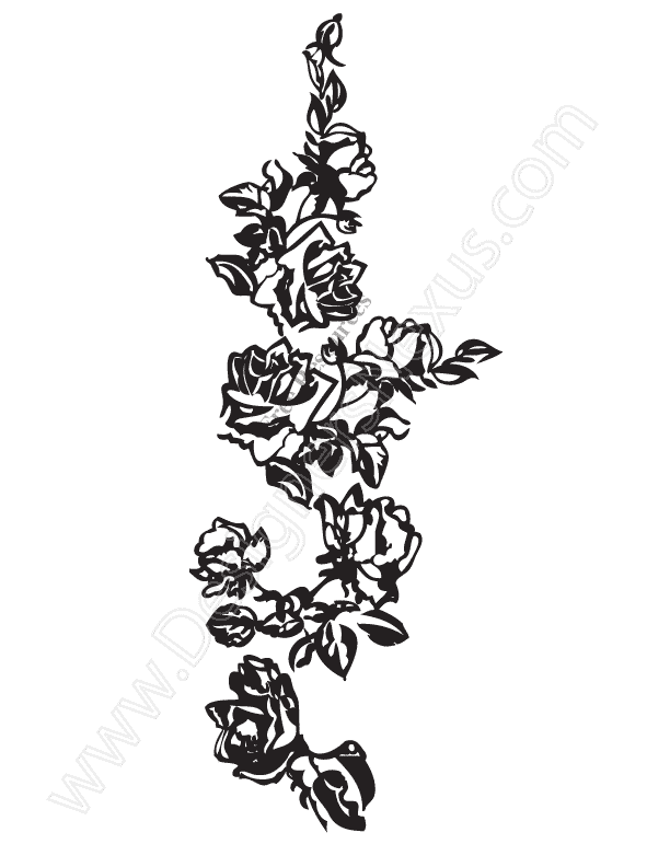 612x792 Free Rose Vine Vector Graphic Rose Border Clip Art