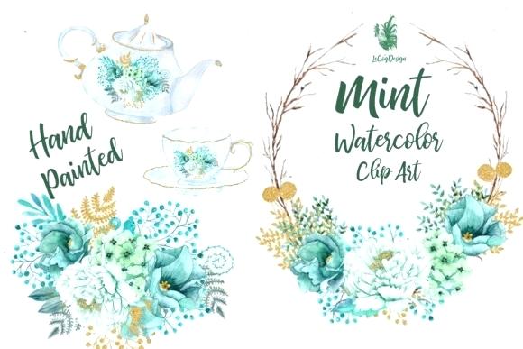 580x387 Floral Wreath Mint Watercolor Watercolor Flowers Wedding Floral