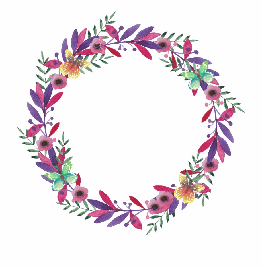 920x946 Flower Watercolor Painting Wreath Vector Painted Garlands