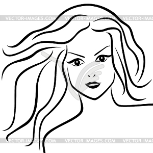 300x300 Abstract Young Woman With Flowing Hair